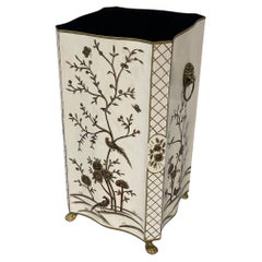 Merveilleuse Chinoiserie Tole peinte à la main Tête de Lions Pieds de Pattes Umbrella Stand