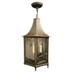Wonderful Hand Painted Tole Pagoda Octagonal Chinoiserie Lantern Pendent Fixture