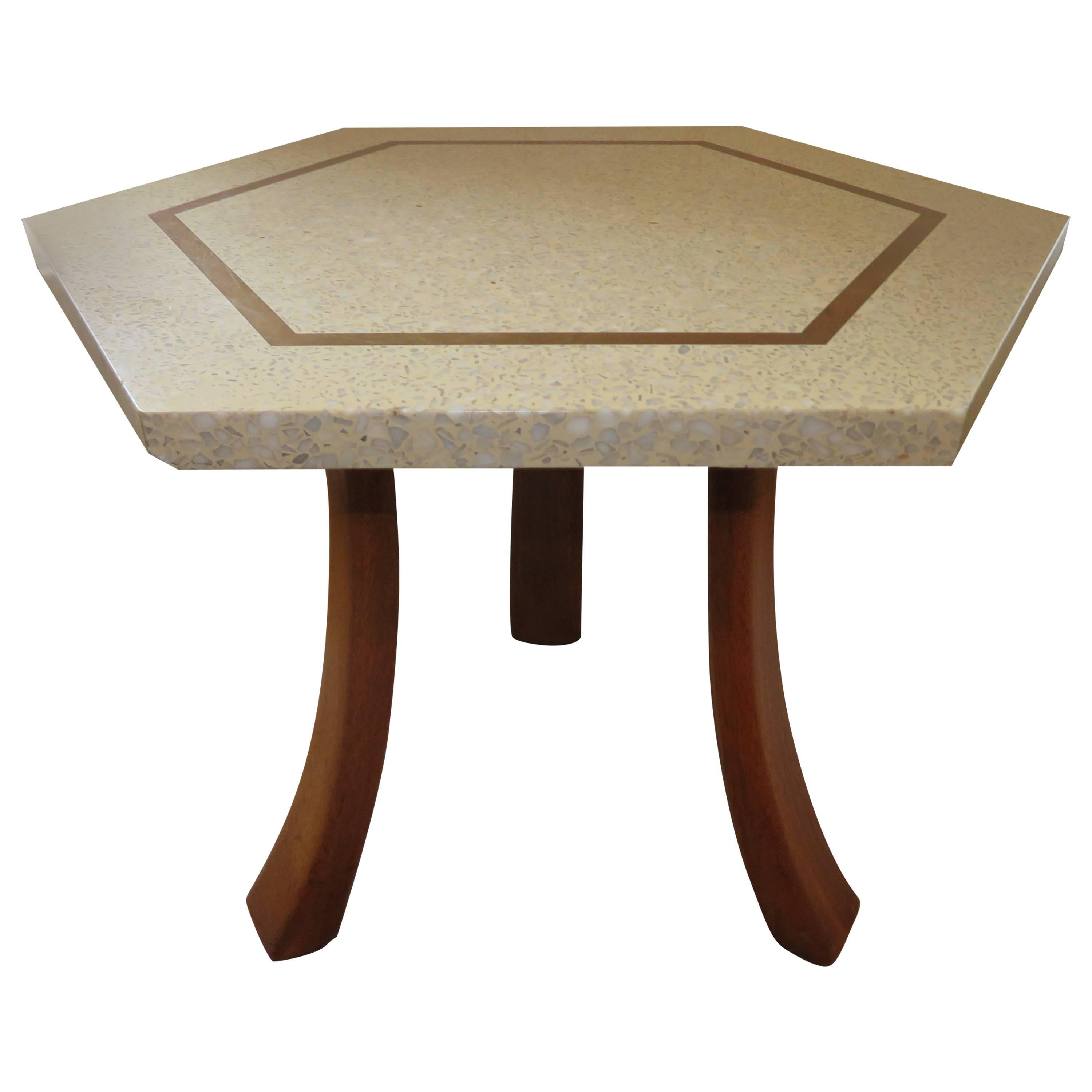 Wonderful Harvey Probber Terrazzo Brass Inlay Top Mid-Century Modern