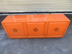 Wonderful Hermes Orange T.H. Robsjohn Gibbings Widdicomb Credenza Midcentury