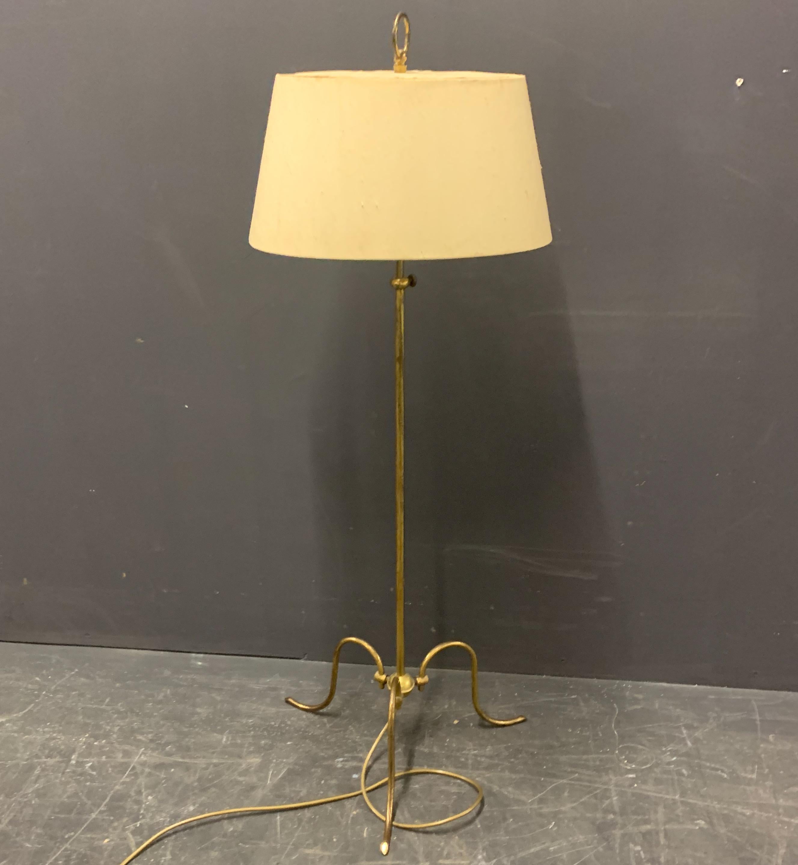 Brass Wonderful High Adjustable Reading and Floor Lamp For Sale