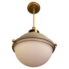 Wonderful Hinkley Lighting Fletcher Pendant Aged Zinc Brass Glass Light Fixture