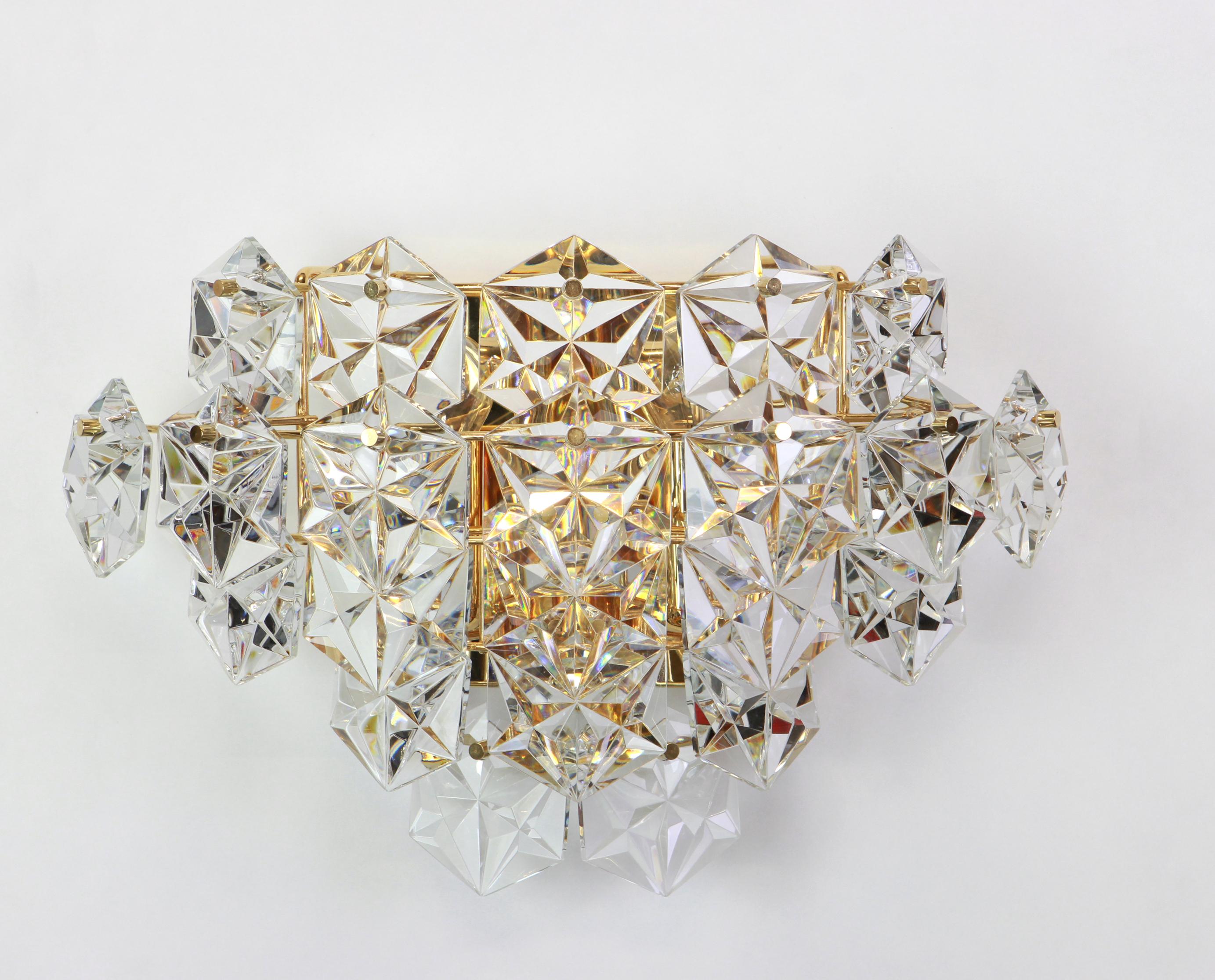 Mid-Century Modern Wonderful Huge Crystal Sconce by Kinkeldey, Germany, 1970s For Sale