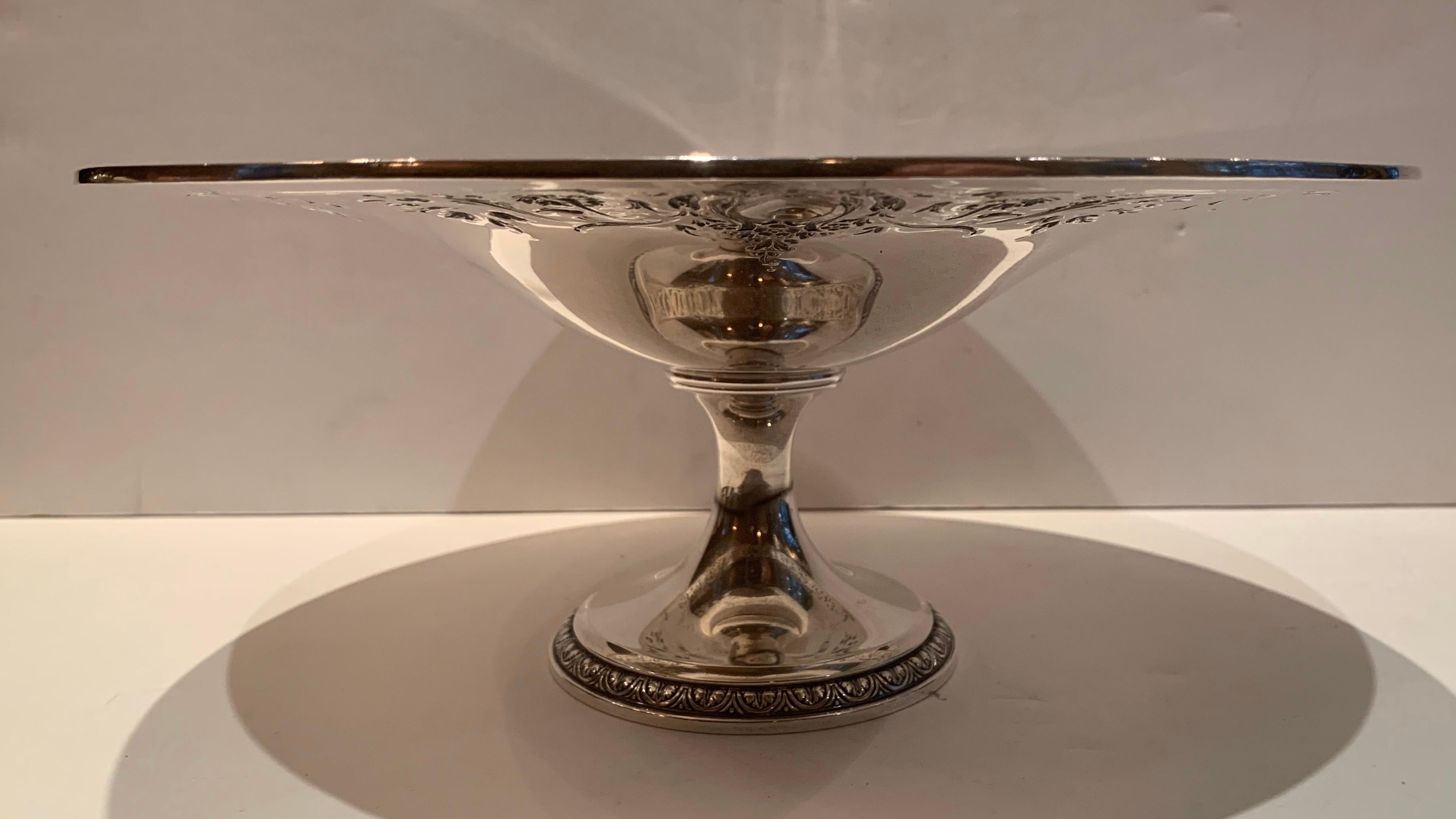 Wonderful International Sterling Silver Round Regency Centerpiece Bowl on Stand In Good Condition In Roslyn, NY