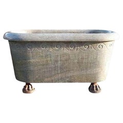 WONDERFUL ITALIAN GIANT Used STONE BATHTUB end 19th Century