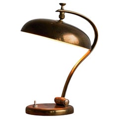 Wonderful Italian Table Lamp in Patinated Brass 1950s