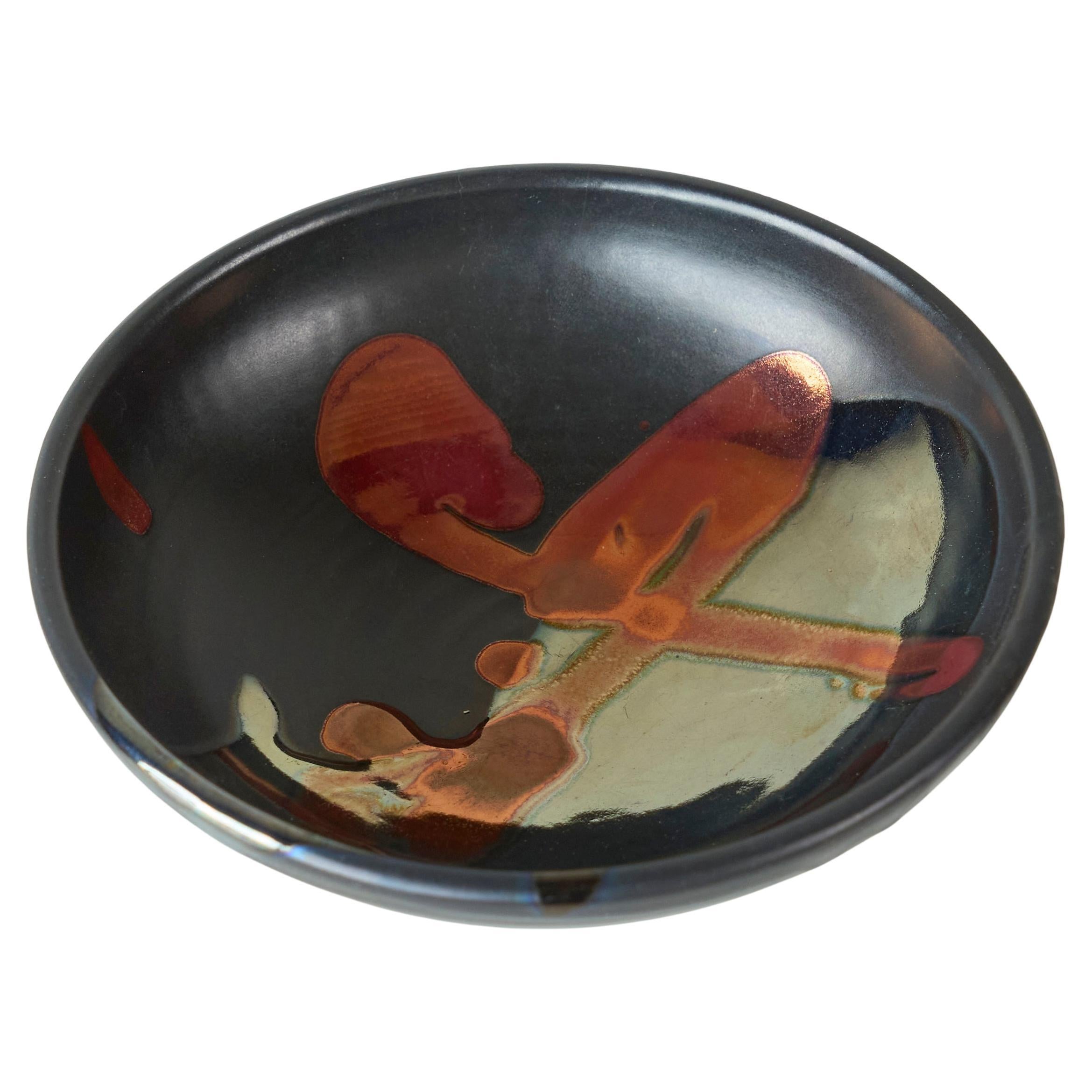 Wonderful Japanese Showa Era Lustre Glazed Studio Pottery Bowl 1960s