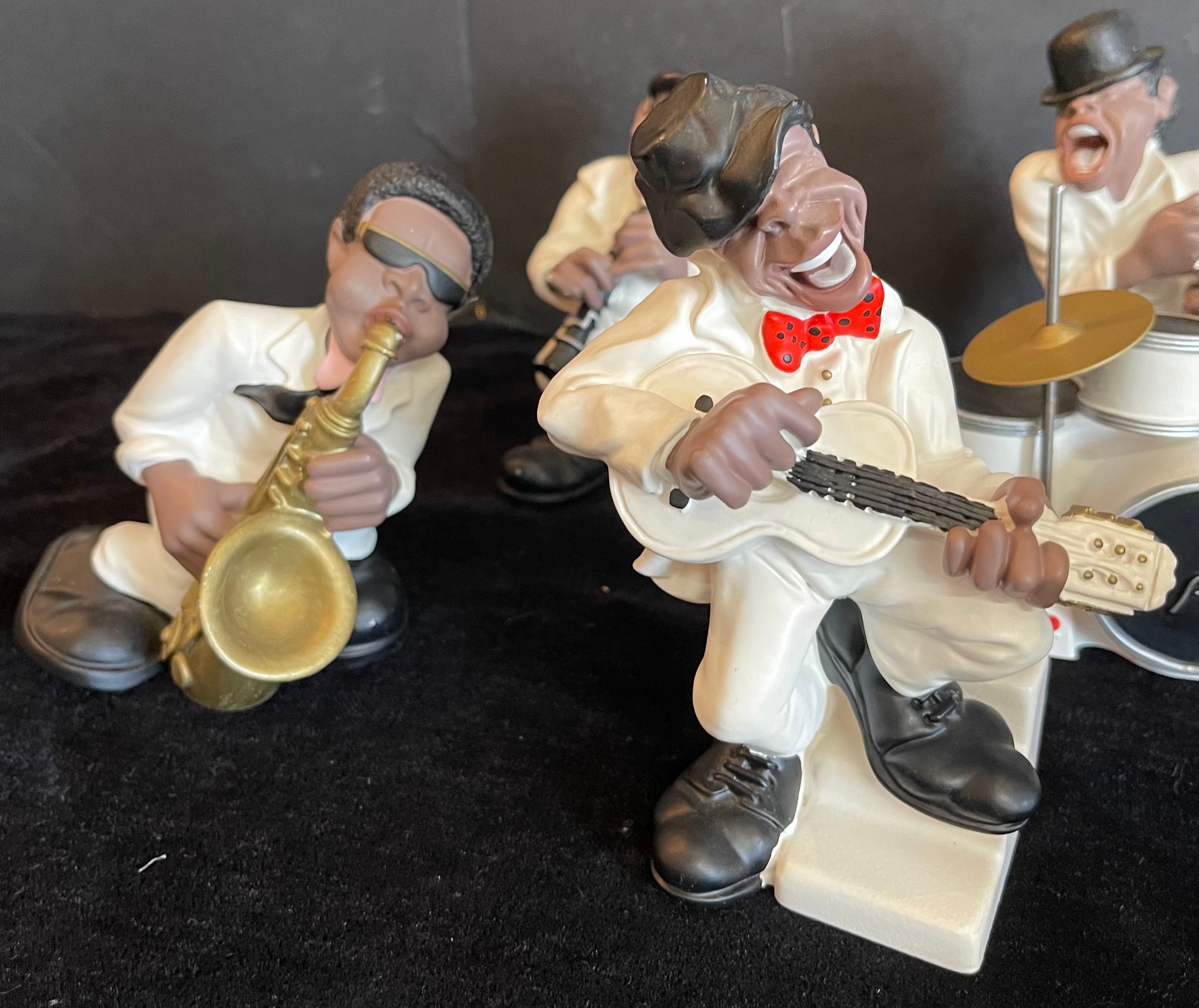 20ième siècle Merveilleuse figurine d'ensemble Jazz Soul Blues Antartidee Dixieland faite à la main Italie en vente