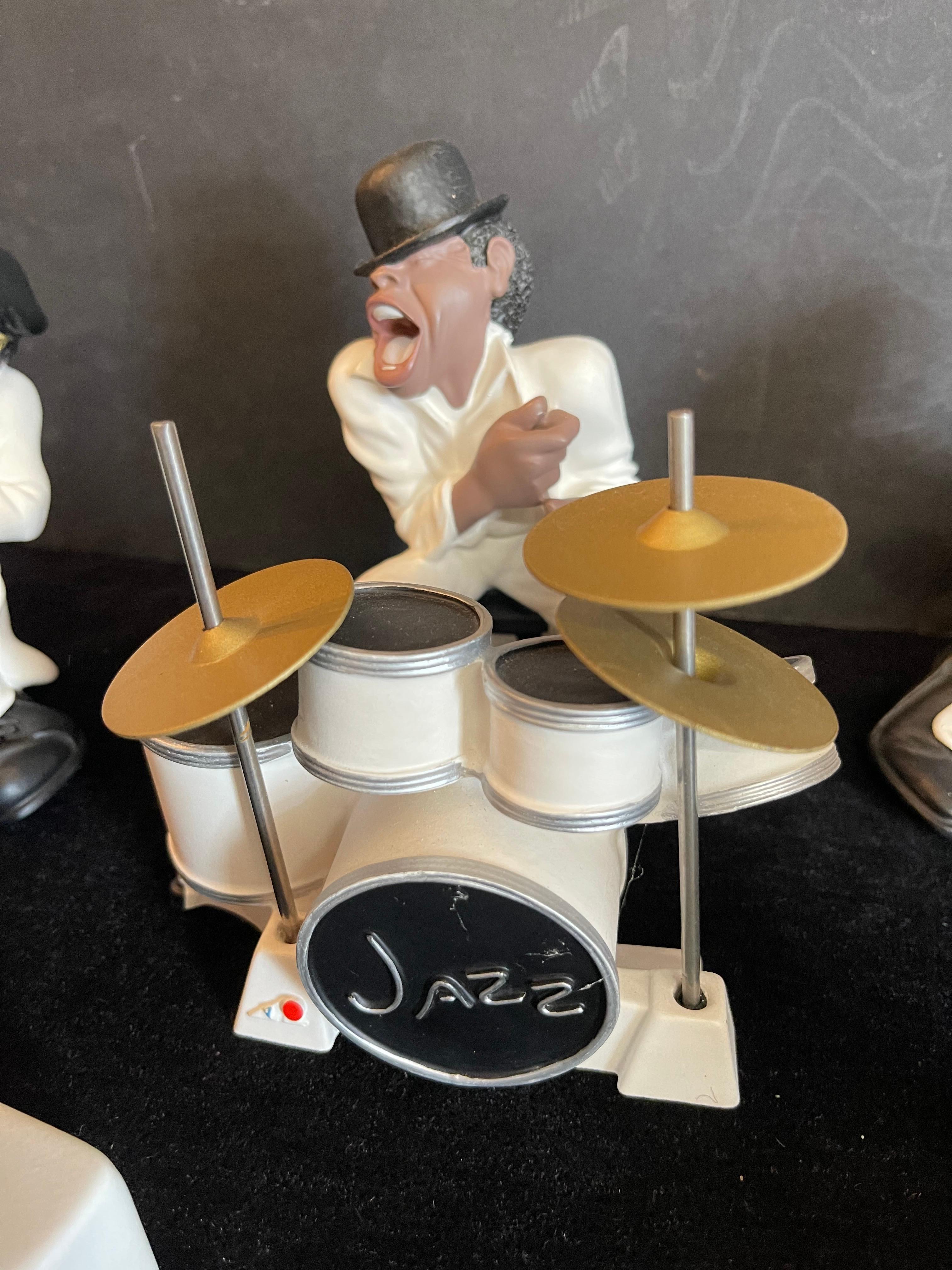 Porcelaine Merveilleuse figurine d'ensemble Jazz Soul Blues Antartidee Dixieland faite à la main Italie en vente