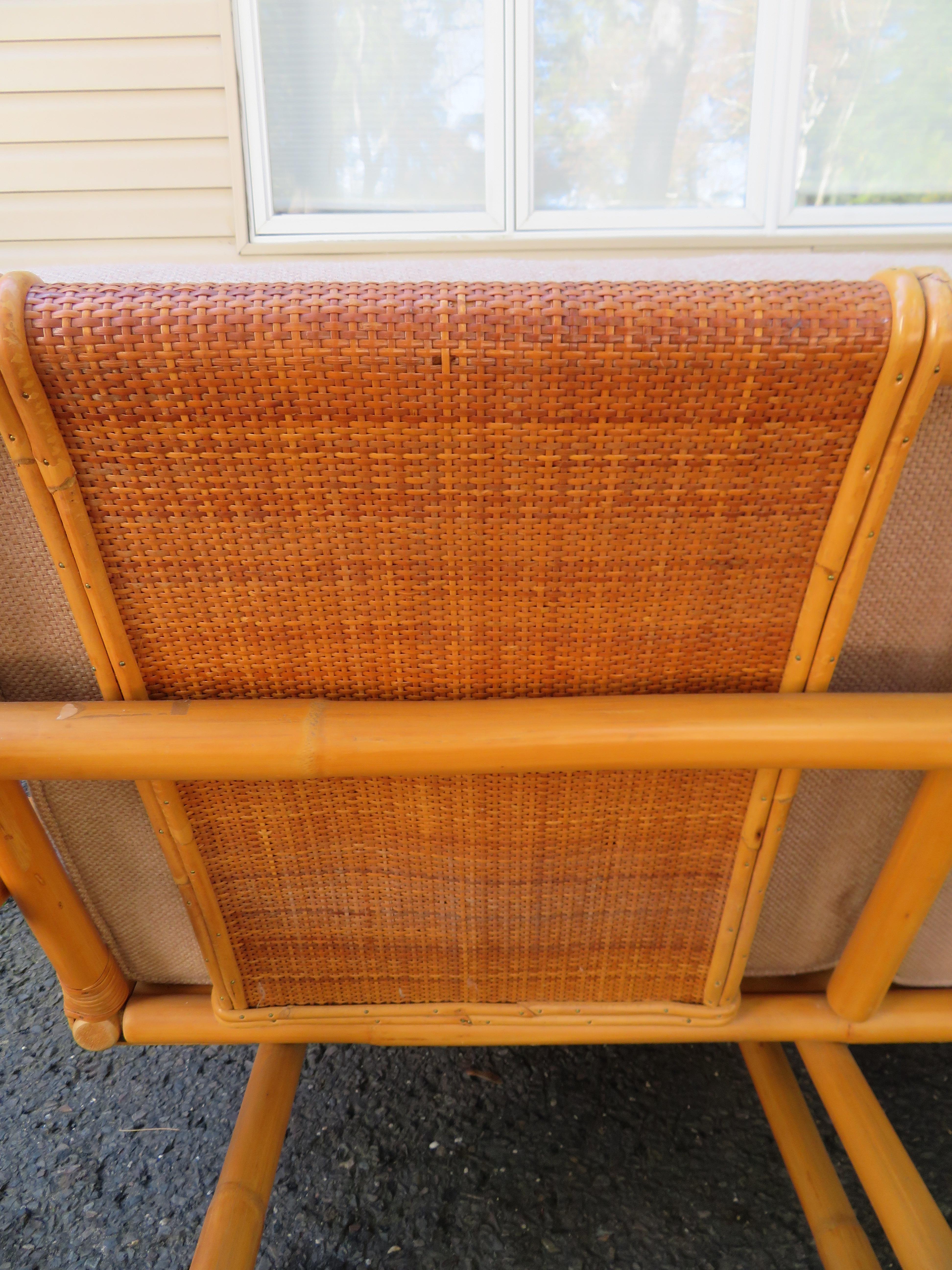 Wonderful John Wisner for Ficks Reed Natural Bamboo Sofa Far Horizons Collection For Sale 3