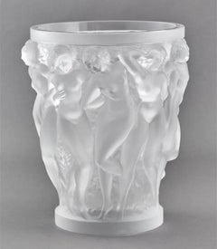 Wonderful Lalique France Crystal Bacchantes Dancing Nude Maidens Vase Like New