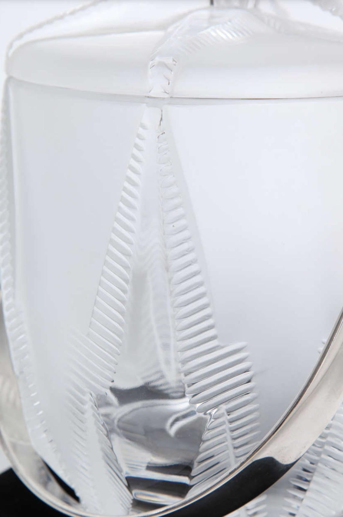 20th Century Wonderful Lalique France Starfish Ice Bucket Champagne Wine Cooler Elegant Glass For Sale