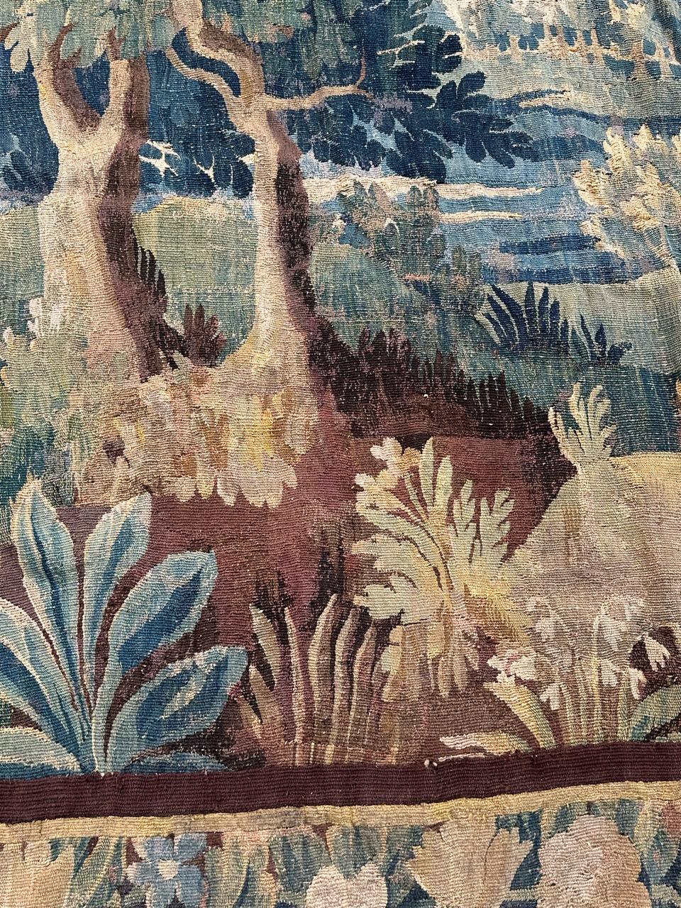 Wunderbarer großer französischer Aubusson-Wandteppich des 18. Jahrhunderts, Verdure (Wolle) im Angebot