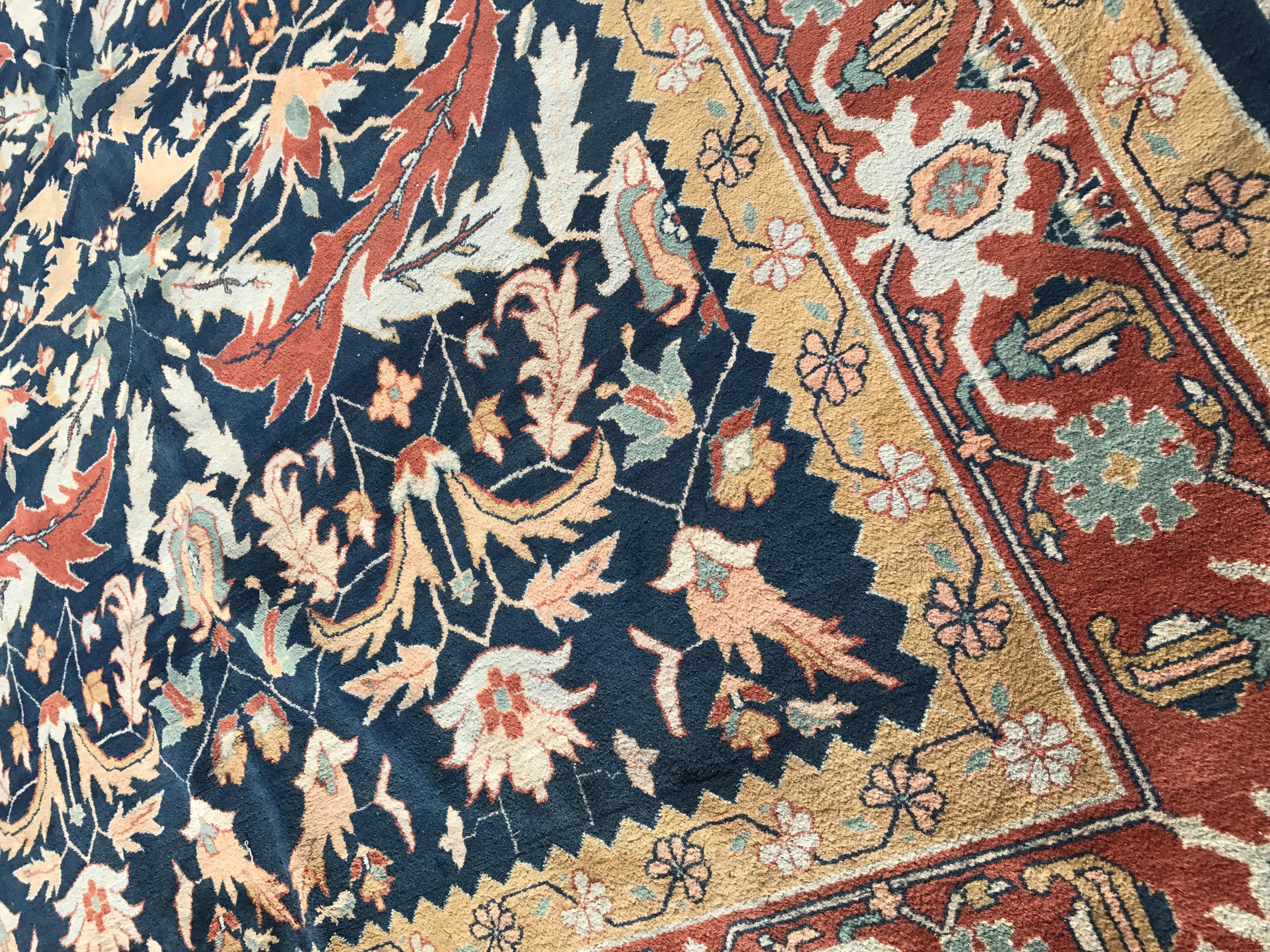 Bobyrug's Wunderschöner großer und feiner Mahal Style Teppich (20. Jahrhundert) im Angebot