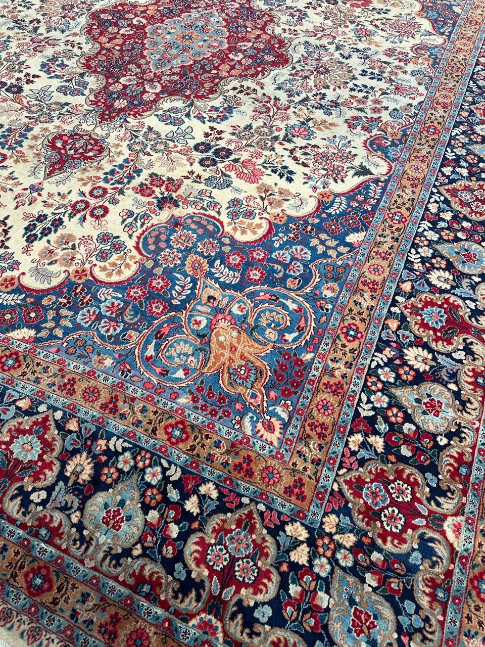 Kirman Meraviglioso tappeto Moud vintage di grandi dimensioni e di pregio in vendita