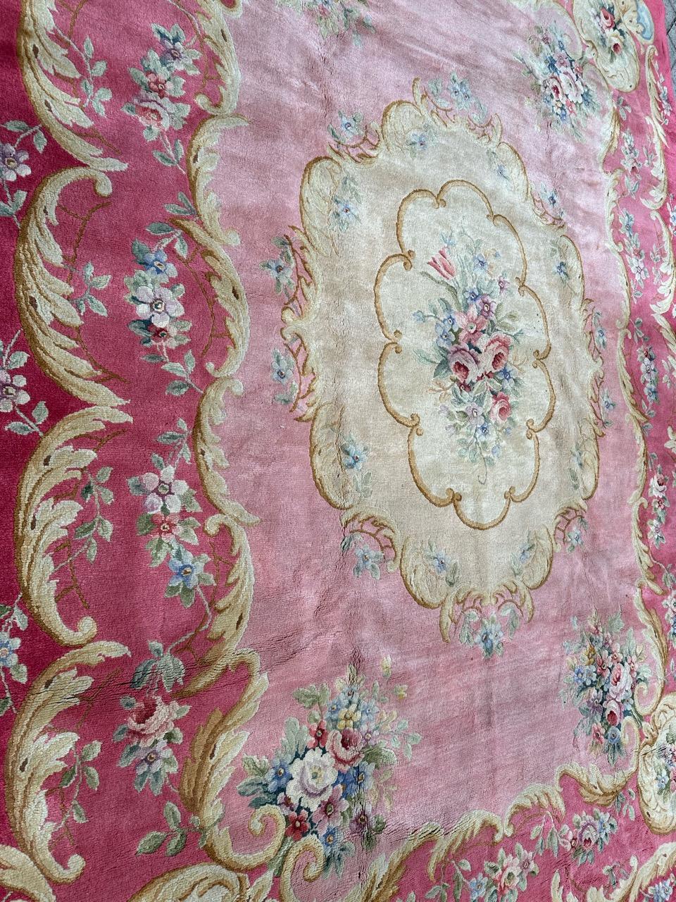 Aubusson Bobyrug’s Wonderful large antique fine french savonnerie rug For Sale