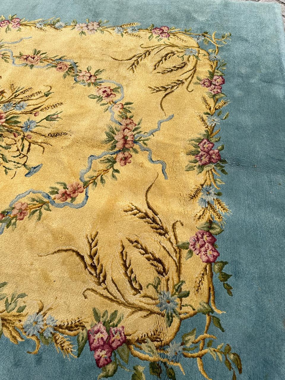 Aubusson Bobyrug's Wonderful large antique fine french savonnerie rug rug en vente