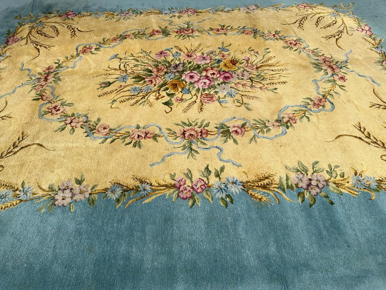 Wool Bobyrug’s Wonderful large antique fine french savonnerie rug For Sale