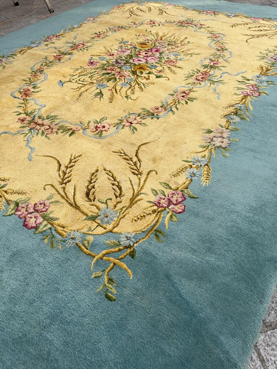 Bobyrug's Wonderful large antique fine french savonnerie rug rug en vente 1