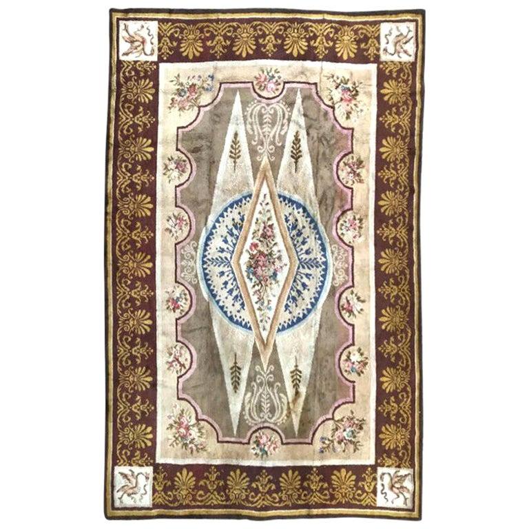 Bobyrug’s Wonderful Large Antique French Savonnerie Carpet For Sale