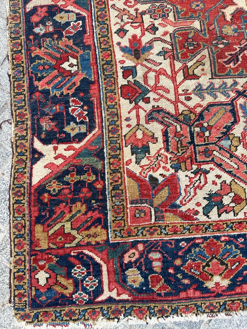 Wonderful large antique Heriz rug For Sale 2