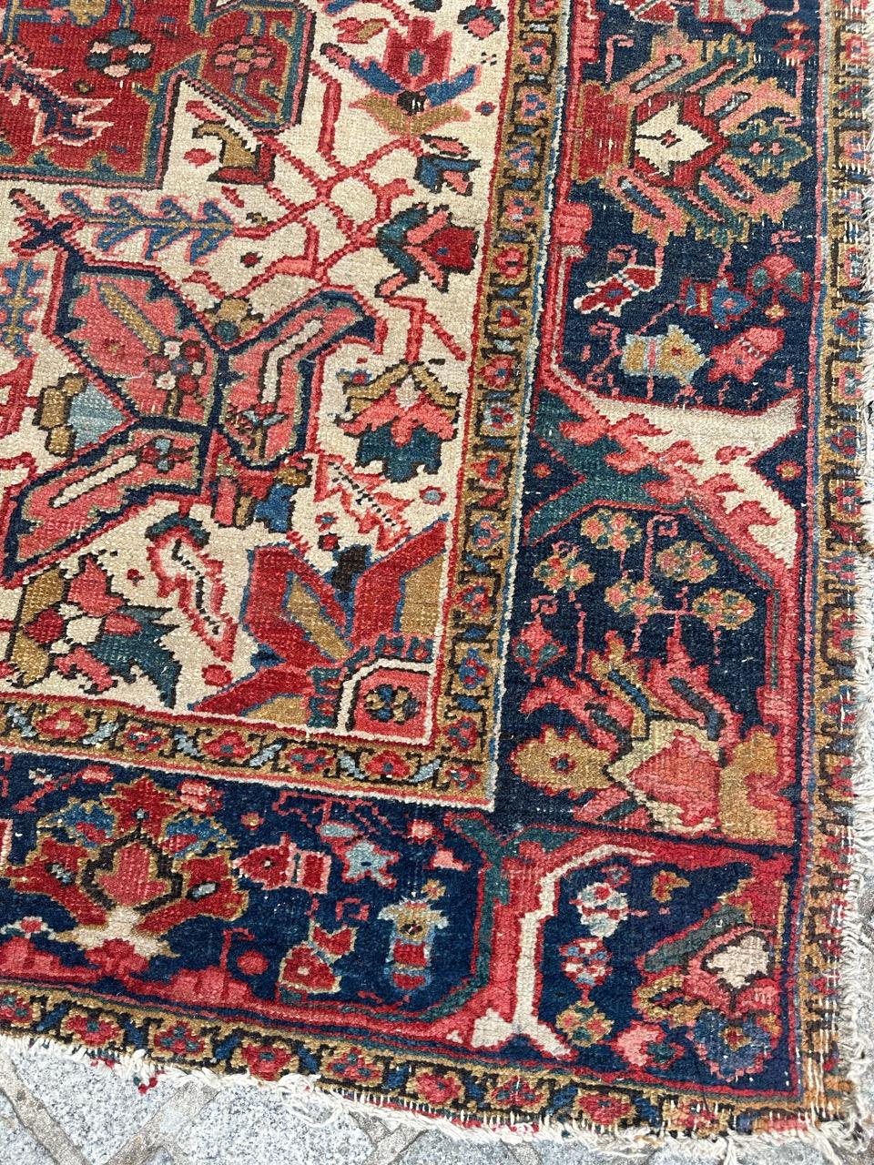 Wonderful large antique Heriz rug For Sale 3