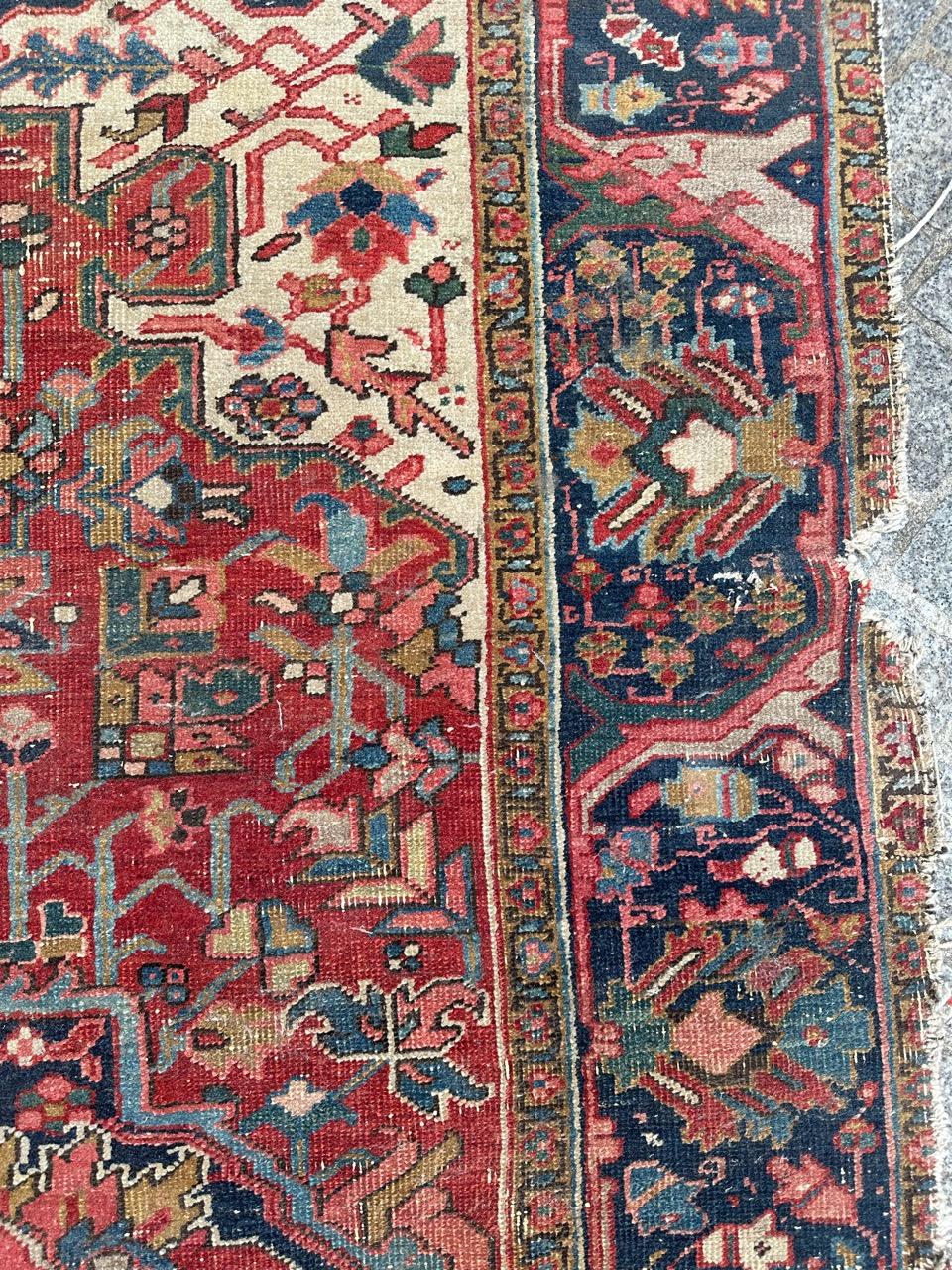 Wonderful large antique Heriz rug For Sale 5