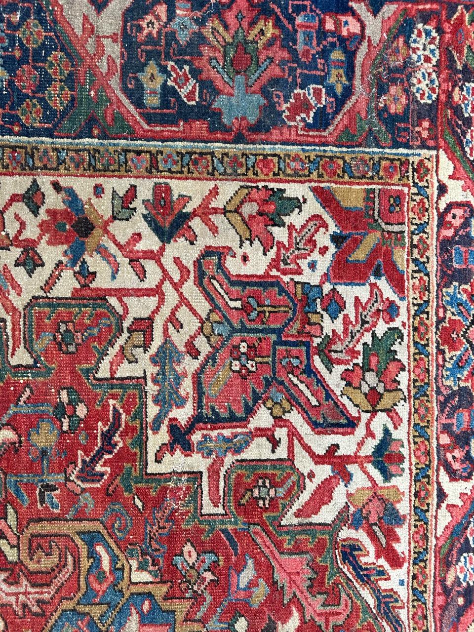 Wonderful large antique Heriz rug For Sale 7