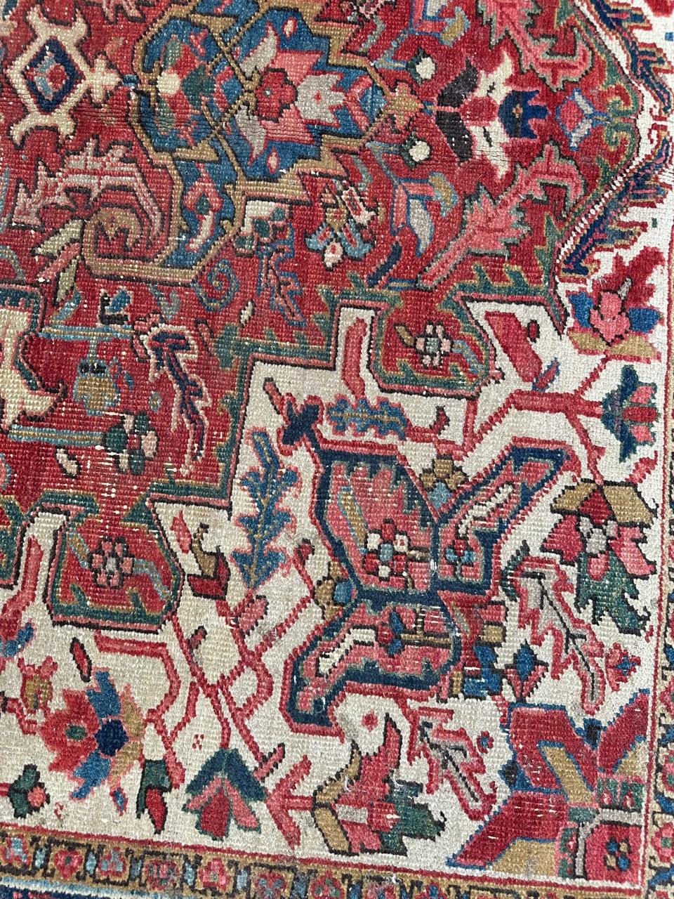 Wonderful large antique Heriz rug For Sale 8