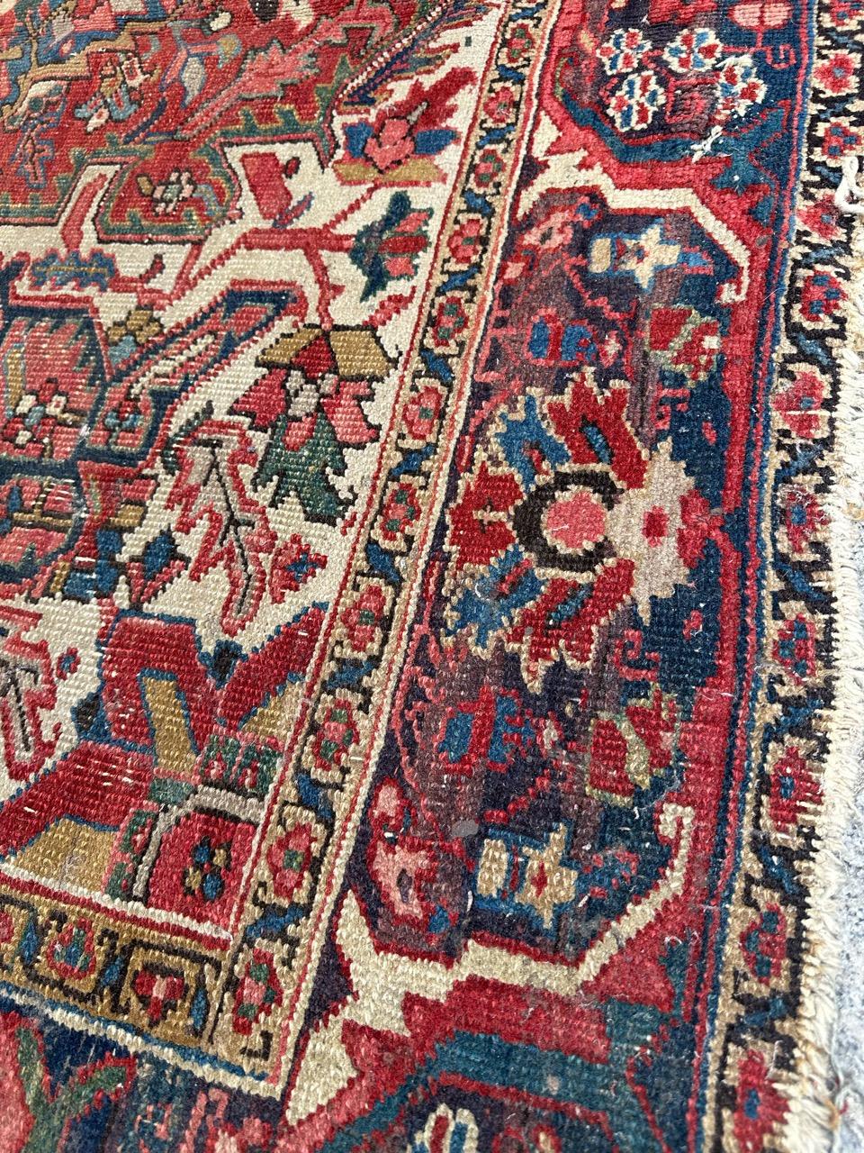 Wonderful large antique Heriz rug For Sale 9