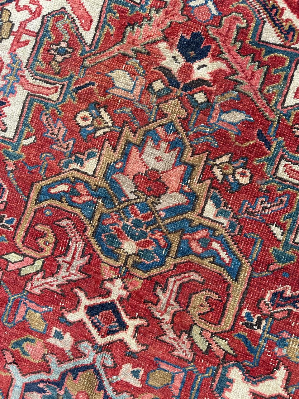 Wonderful large antique Heriz rug For Sale 10