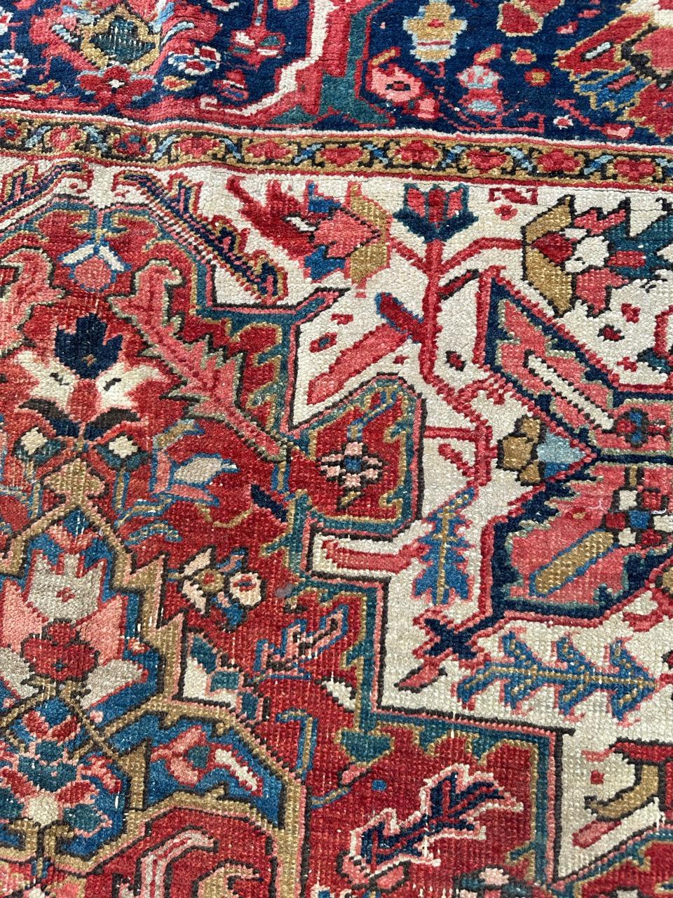 Wonderful large antique Heriz rug For Sale 11