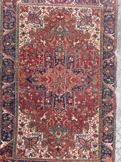 Magnifique grand tapis Heriz ancien