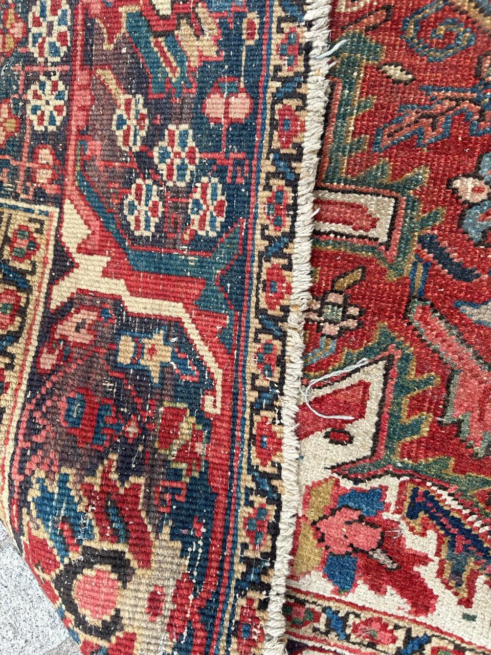 Wonderful large antique Heriz rug For Sale 12