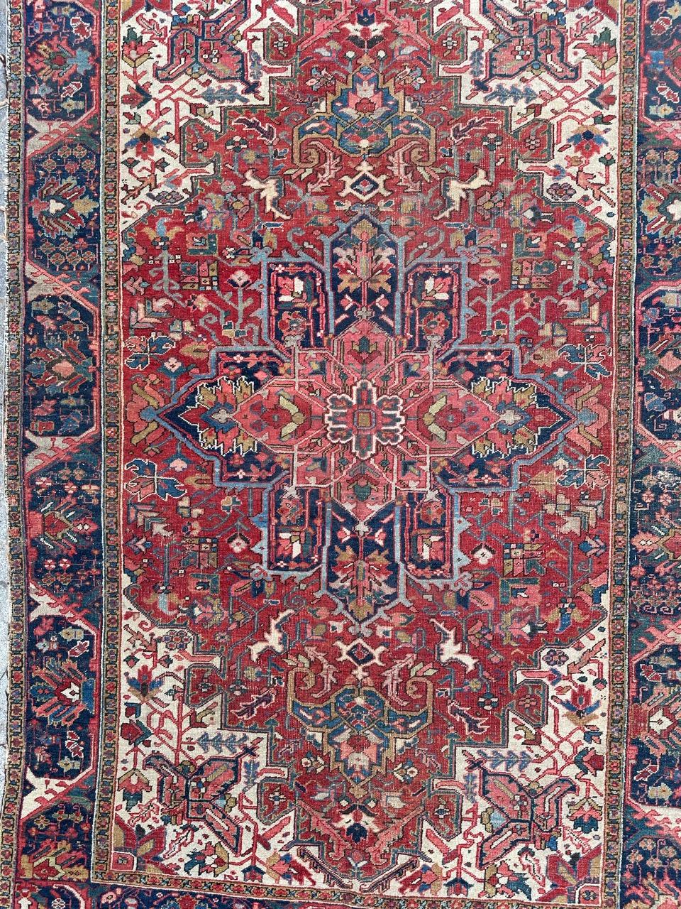 Heriz Serapi Wonderful large antique Heriz rug For Sale