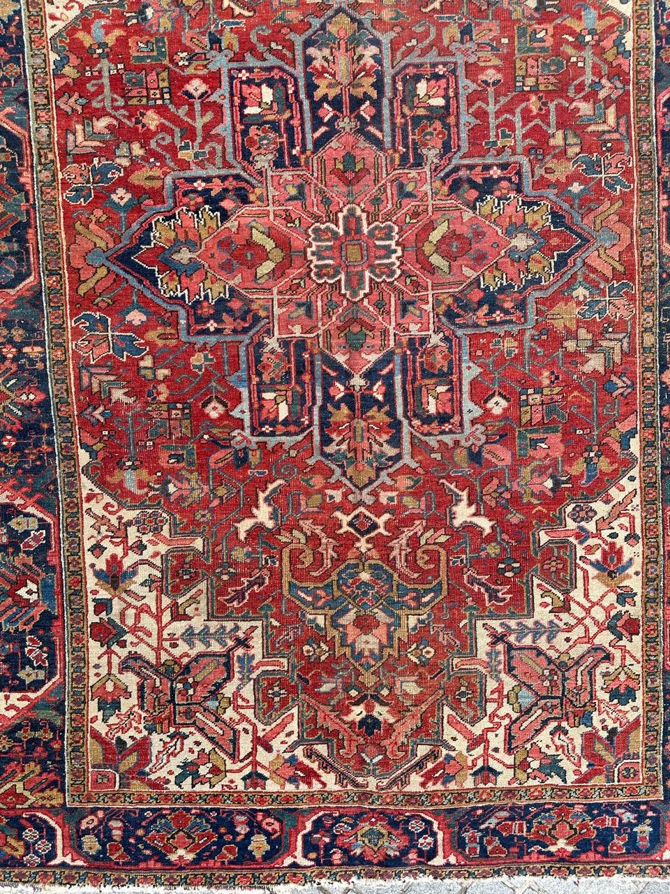 Turkish Wonderful large antique Heriz rug For Sale