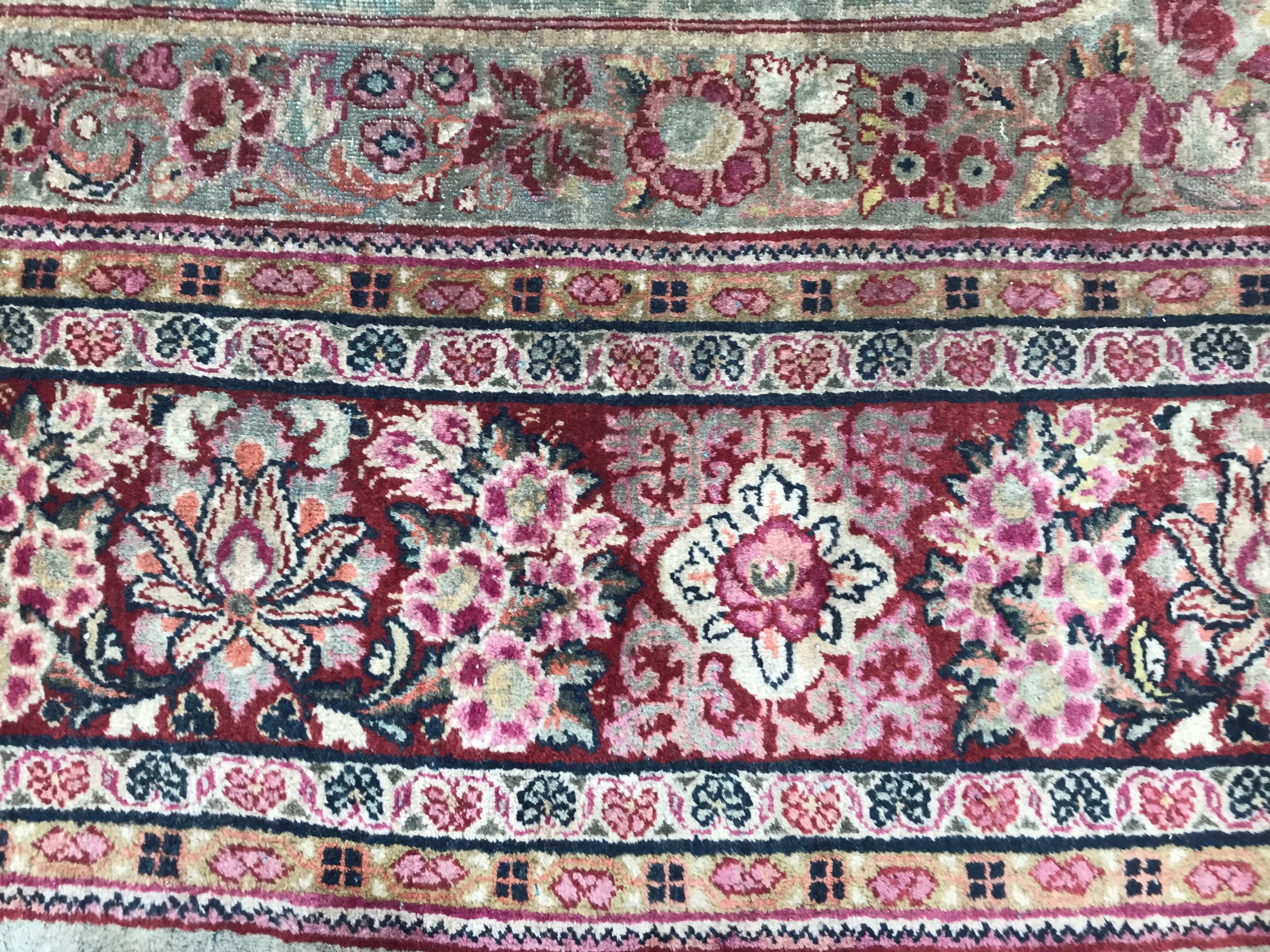 Central Asian Bobyrug’s Wonderful Large Antique Mahal Rug For Sale