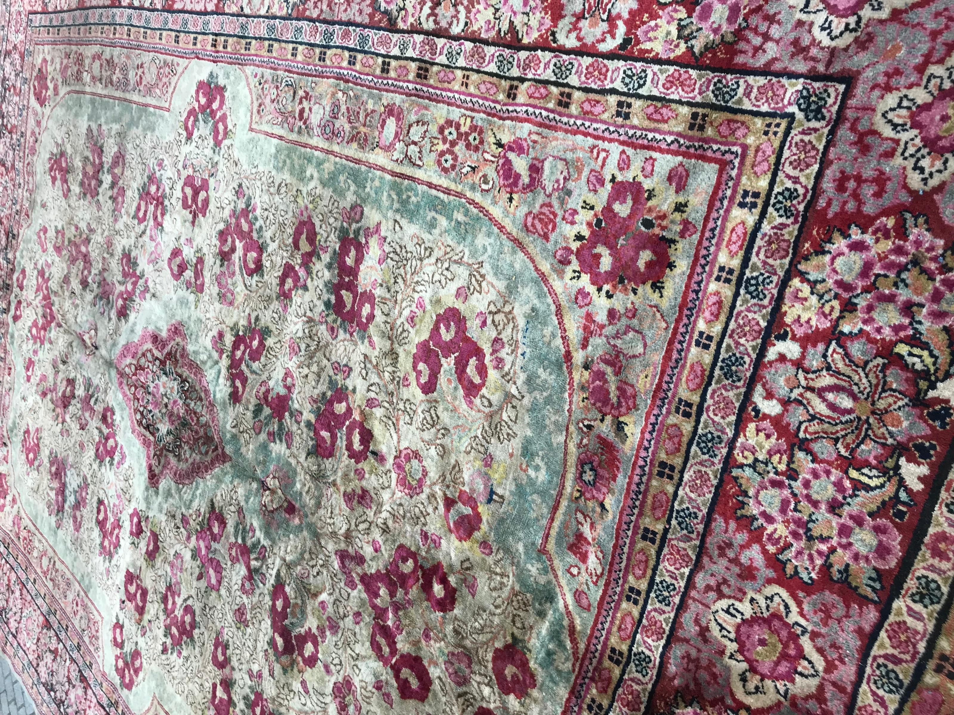 Cotton Bobyrug’s Wonderful Large Antique Mahal Rug For Sale