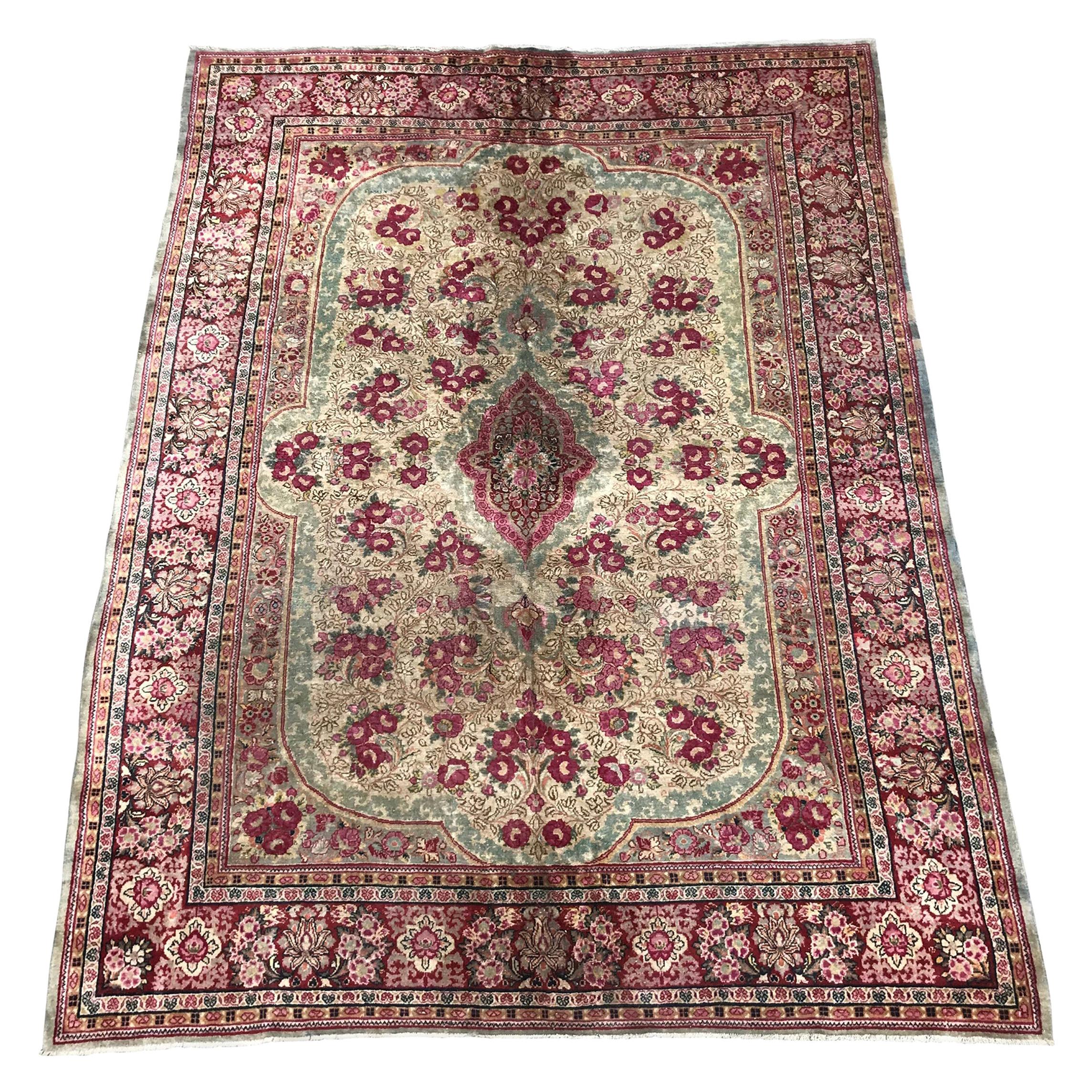 Merveilleux grand tapis antique Mahal de Bobyrug