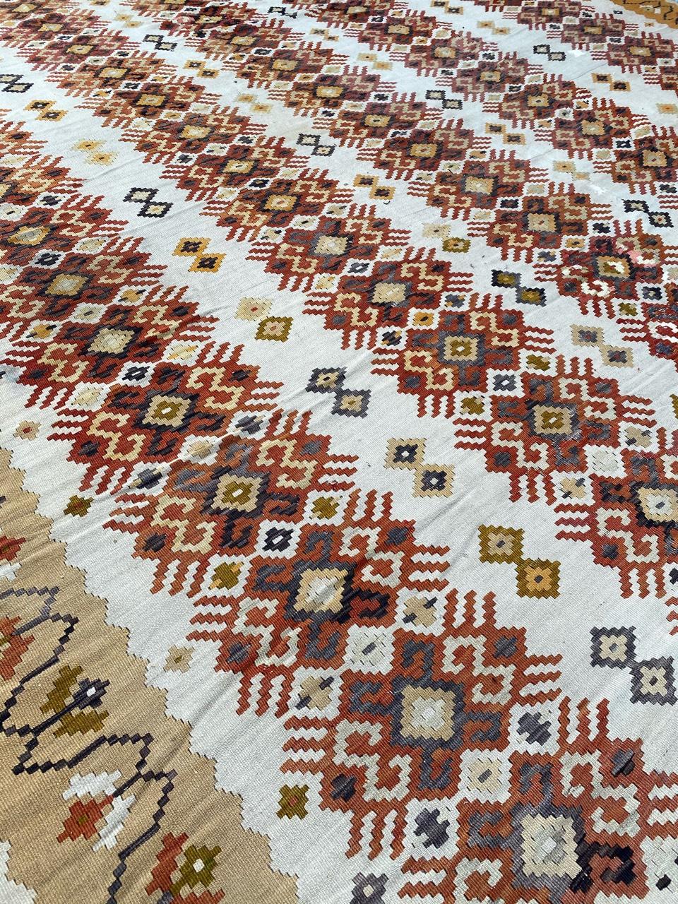 Bobyrug’s Wonderful Large Antique Transylvanian Kilim For Sale 3