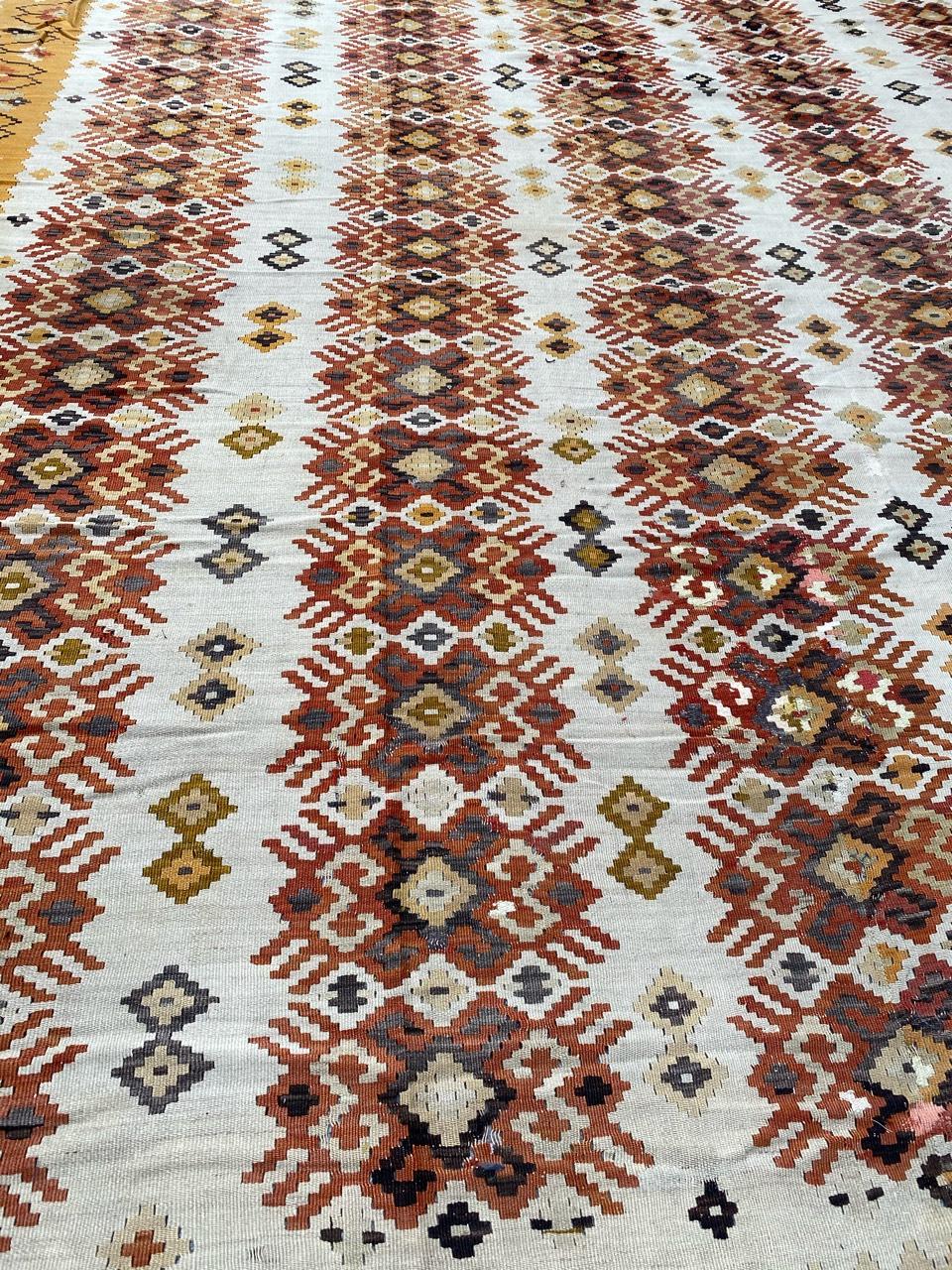 Bobyrug’s Wonderful Large Antique Transylvanian Kilim For Sale 2