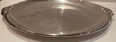 Wonderful Large Art Deco Blossom Wallace Sterling Silver Round Tray Platter