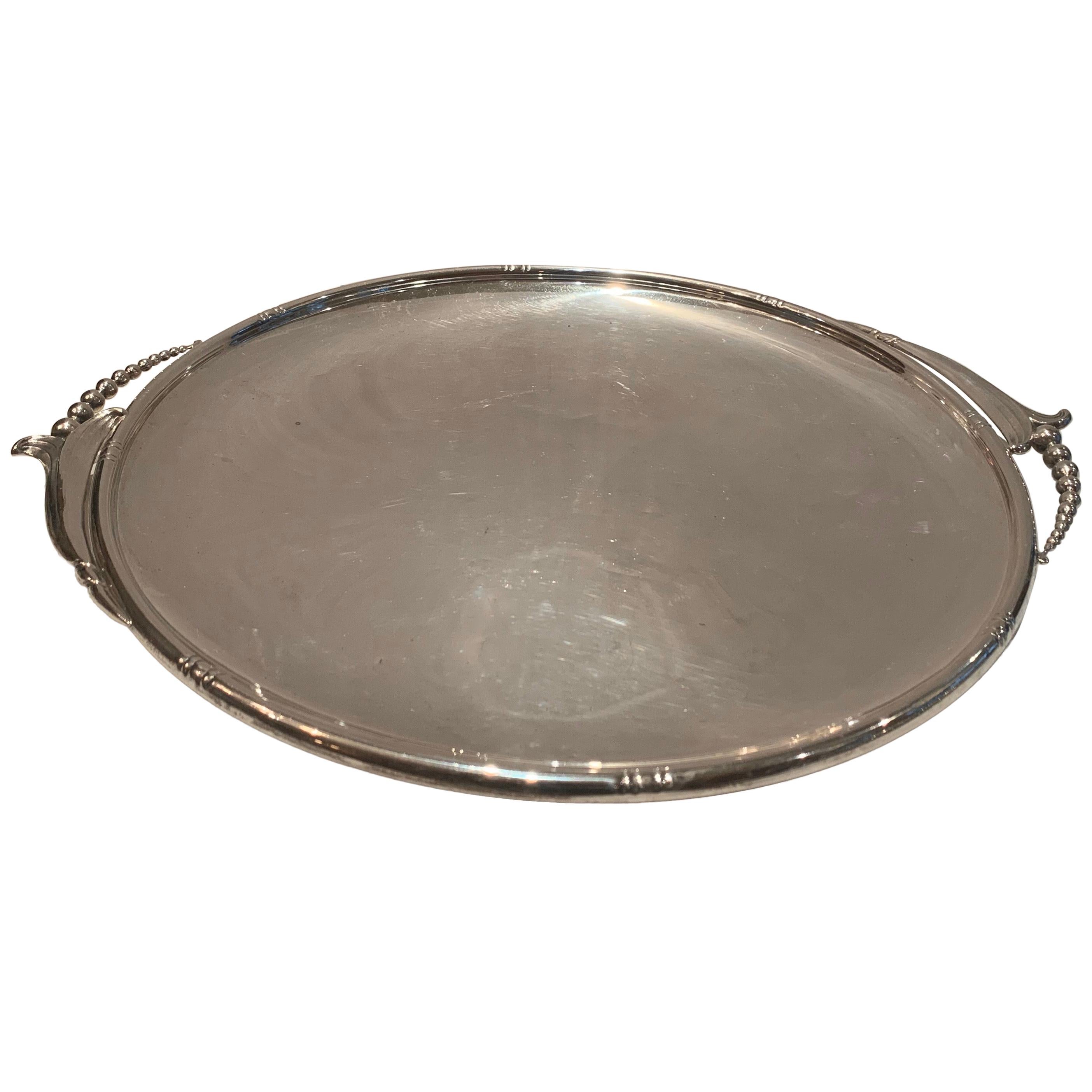 Wonderful Large Art Deco Blossom Wallace Sterling Silver Round Tray Platter