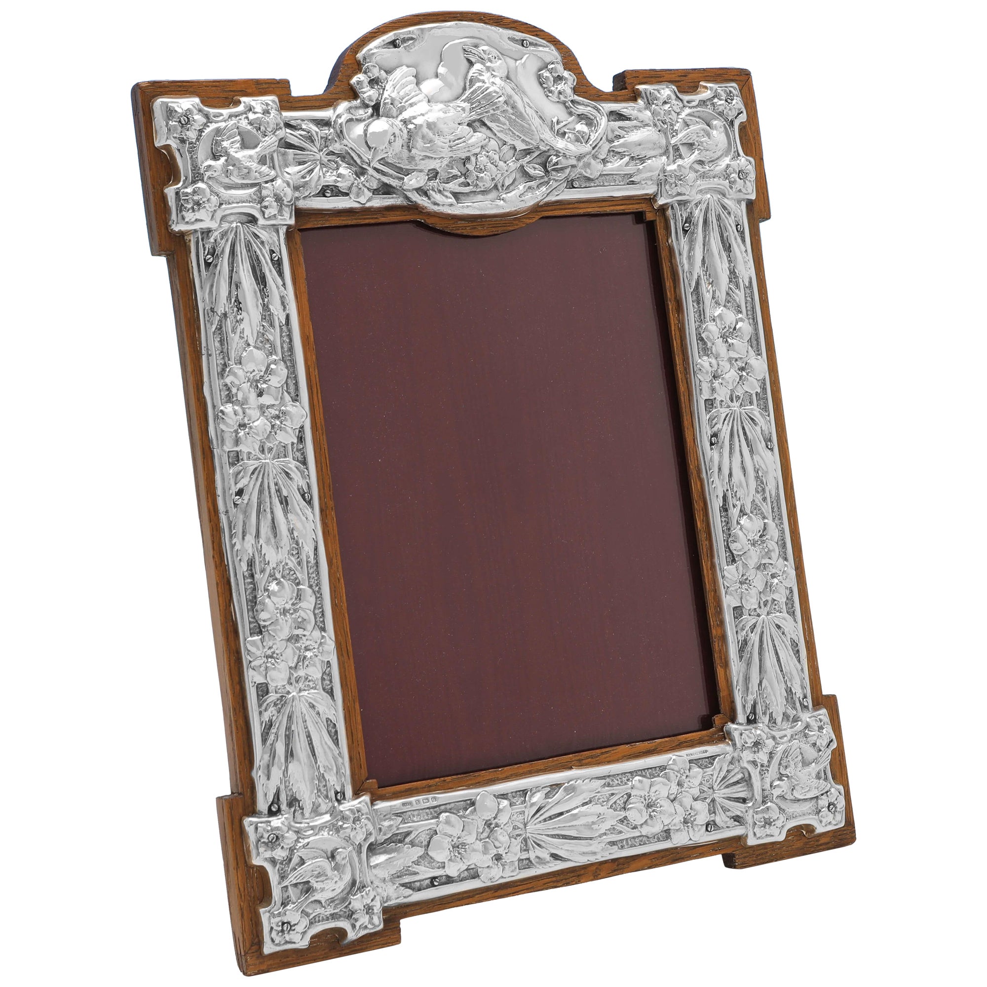 Wonderful & Large Art Nouveau Period Sterling Silver Photo Frame - 1904