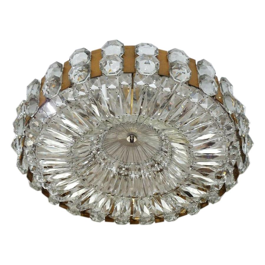 Magnifique grand lustre à plafonnier autrichien vintage, années 1960