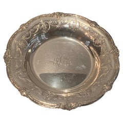 Merveilleux grand centre de table en argent sterling Black Starr Frost Round Bowl Platter