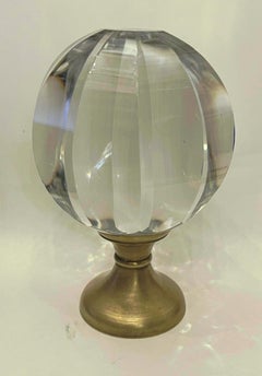 Maravilloso Gran Boule d'Escalier Bronce Cristal Panel Barandilla Newel Post Acabial