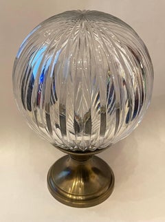 Wonderful Large Boule d'Escalier Bronze Cut Crystal Banister Newel Post Finial