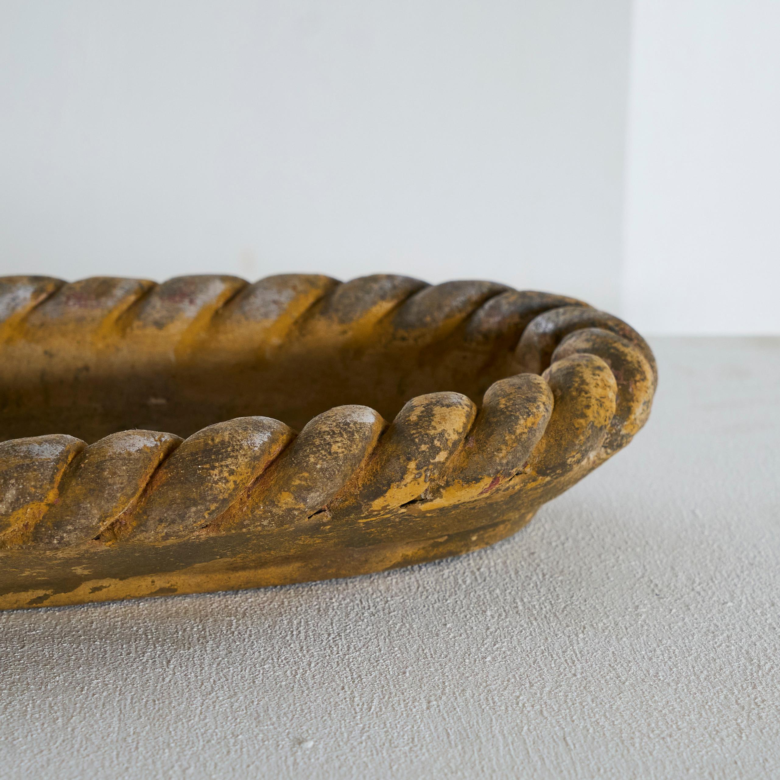 Wunderschöne große geflochtene Schale aus Töpferware der 1950er Jahre im Angebot 3