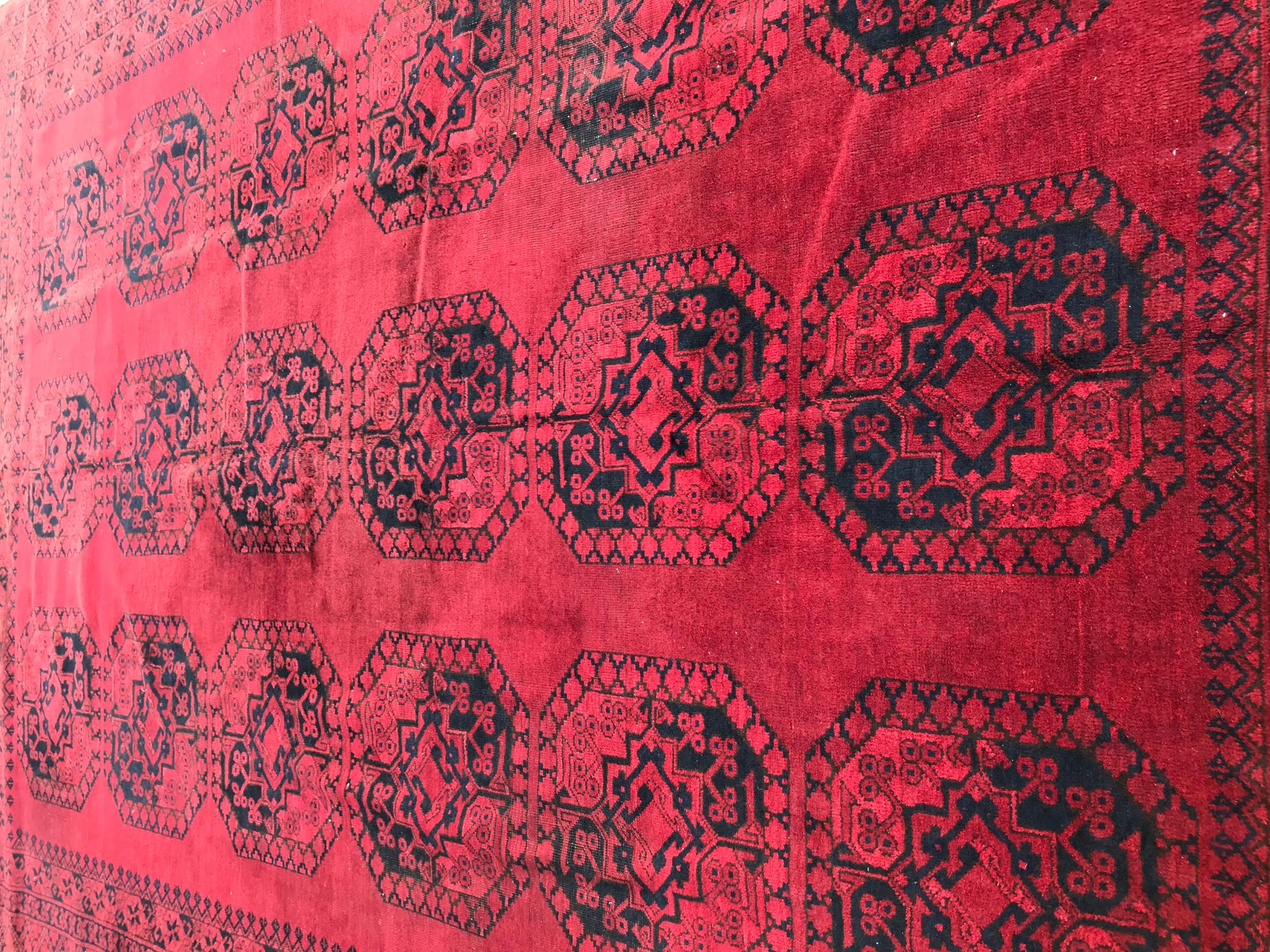 Bobyrug's Wonderful Large Ersari Afghan Rug (Stammeskunst) im Angebot